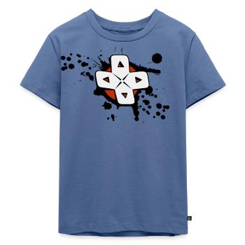 Gamepad-Universum - Kinder Premium Bio T-Shirt - Taubenblau - Vorne - Mikhail (115cm)