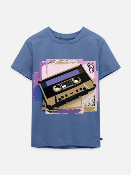 Kassette - Kinder Premium Bio T-Shirt - Taubenblau