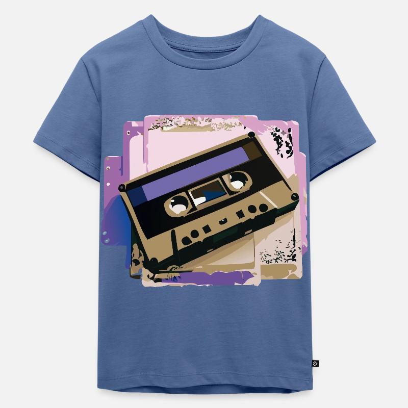 Cassette - T-shirt Premium bio Enfant - bleu pigeon