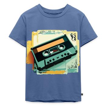 Cassette - T-shirt Premium bio Enfant - bleu pigeon - Devant - Mikhail (115cm)