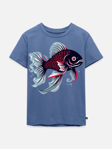 Koi Icon - Kinder Premium Bio T-Shirt - Taubenblau