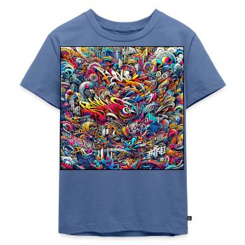 Graffiti Puls - Kinder Premium Bio T-Shirt - Taubenblau - Vorne - Mikhail (115cm)