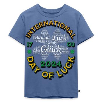 Saint Patricks Day Shirt - Int Tag des Glücks 2024 - Kinder Premium Bio T-Shirt - Taubenblau - Vorne - Mikhail (115cm)