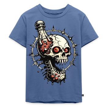 Skull Cola // Totenkopf Cola // Getränk FS0083 - Kinder Premium Bio T-Shirt - Taubenblau - Vorne - Mikhail (115cm)