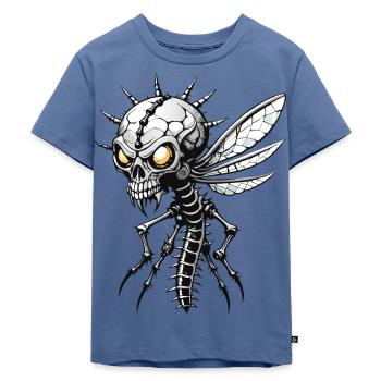 Moskito Skull // Totenkopf Stech-Mücke FS0106 - Kinder Premium Bio T-Shirt - Taubenblau - Vorne - Mikhail (115cm)