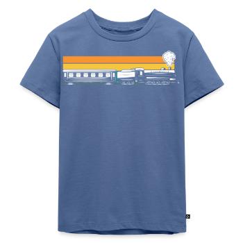 Lustiges Zug Liebhaber Züge Lokomotive Geschenk - Kinder Premium Bio T-Shirt - Taubenblau - Vorne - Mikhail (115cm)