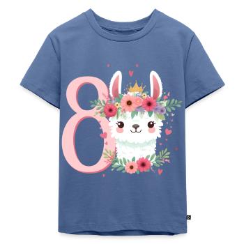 Geburtstag 8 Alpaka Achter Geburtstag Mädchen 8 Ja - Kinder Premium Bio T-Shirt - Taubenblau - Vorne - Mikhail (115cm)