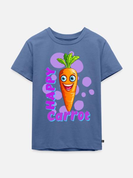 Happy Carrot - Kinder Premium Bio T-Shirt - Taubenblau