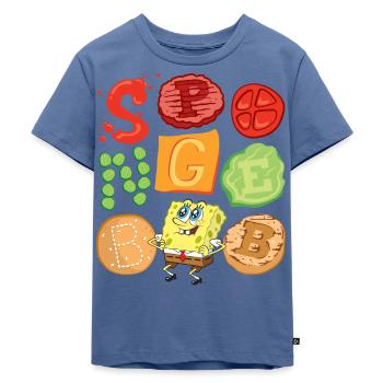 Spongebob Schwammkopf Burger Zutaten Design - Kinder Premium Bio T-Shirt - Taubenblau - Vorne - Mikhail (115cm)