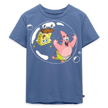 Spongebob Schwammkopf Mit Patrick In Einer Blase - Kinder Premium Bio T-Shirt - Taubenblau - Vorne - Mikhail (115cm)