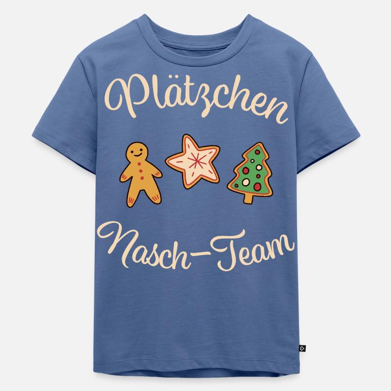 Weihnachten Plätzchen - Nasch - Team Kekse backen - Kinder Premium Bio T-Shirt - Taubenblau