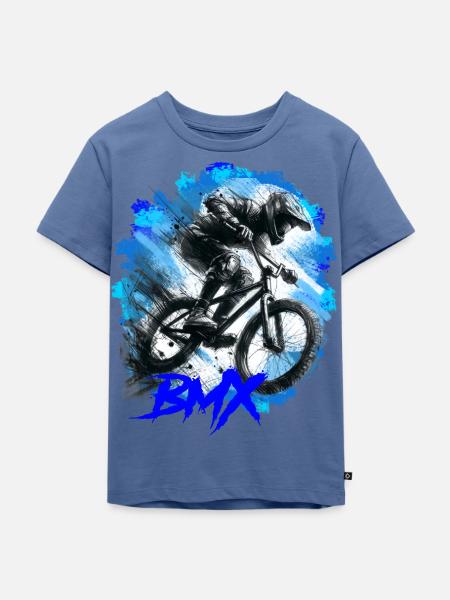 BMX Bike - Kinder Premium Bio T-Shirt - Taubenblau