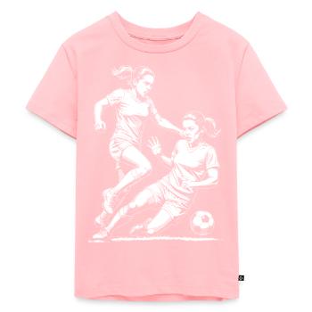 Duel au football ! Maillot d’entraînement de footballeur. - T-shirt Premium bio Enfant - rose - Devant - AI Model Kid Female (0cm)