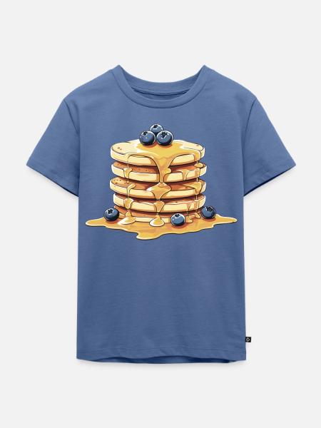 Blueberrie Pfannkuchen - Kinder Premium Bio T-Shirt - Taubenblau