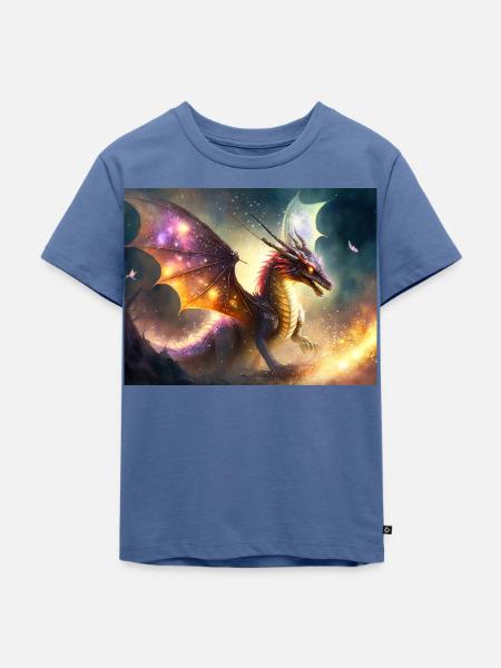 Sternendrache - Kinder Premium Bio T-Shirt - Taubenblau