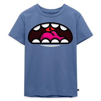 Mund Maske - Kinder Premium Bio T-Shirt - Taubenblau - Vorne - Mikhail (115cm)