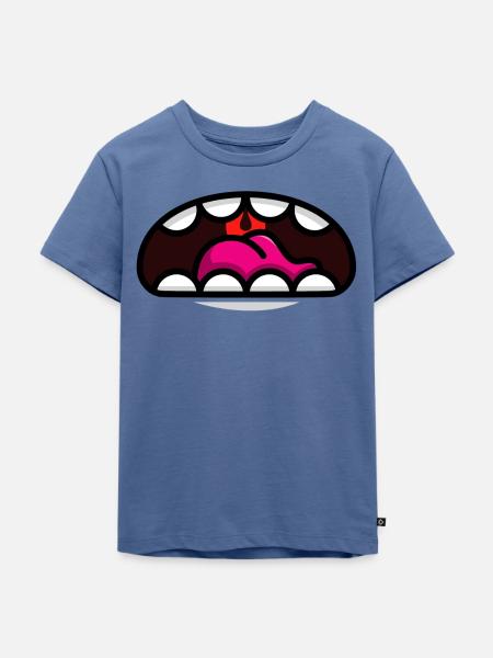 Mund Maske - Kinder Premium Bio T-Shirt - Taubenblau