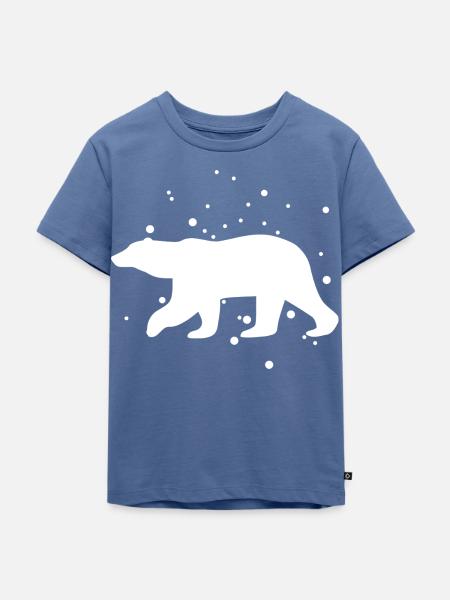 Eisbär im Schnee - Kinder Premium Bio T-Shirt - Taubenblau