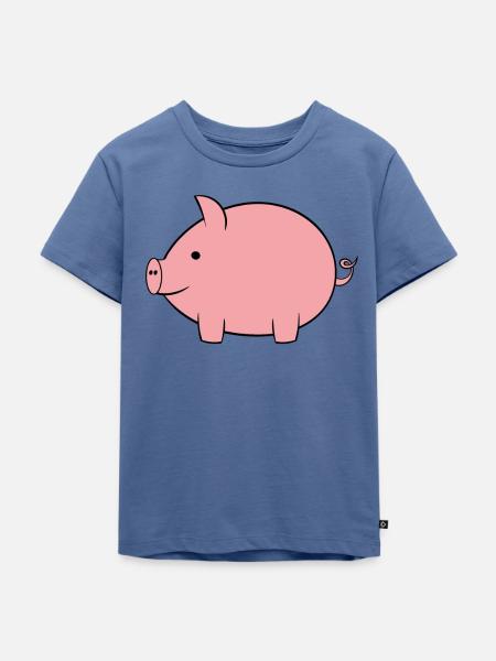 Schwein - Kinder Premium Bio T-Shirt - Taubenblau