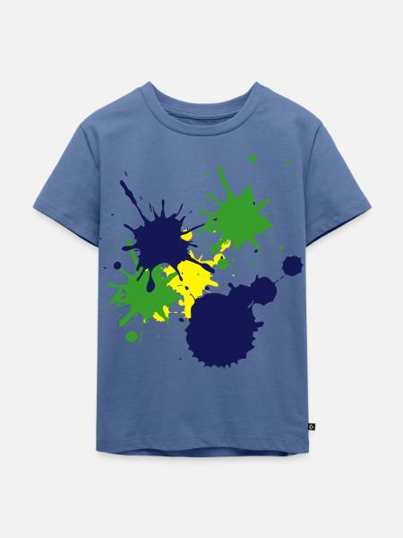 Farbkleckse - Kinder Premium Bio T-Shirt - Taubenblau