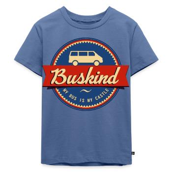 Buskind - Kinder Premium Bio T-Shirt - Taubenblau - Vorne - Mikhail (115cm)