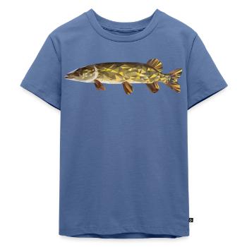 Hecht Fisch - Kinder Premium Bio T-Shirt - Taubenblau - Vorne - Mikhail (115cm)