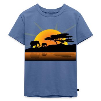 Afrika - Kinder Premium Bio T-Shirt - Taubenblau - Vorne - Mikhail (115cm)