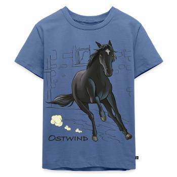 Ostwind Hengst Ostwind im Galopp - Kinder Premium Bio T-Shirt - Taubenblau - Vorne - Mikhail (115cm)