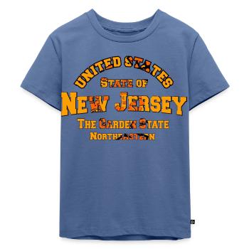 Bundesstaat New Jersey - Kinder Premium Bio T-Shirt - Taubenblau - Vorne - Mikhail (115cm)