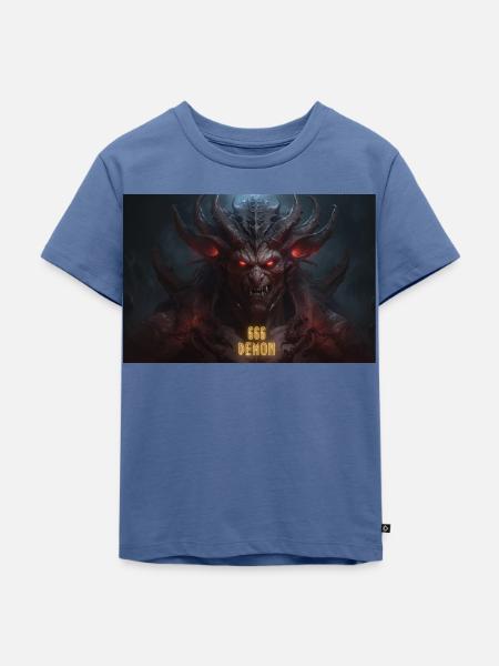 Dämon - Kinder Premium Bio T-Shirt - Taubenblau