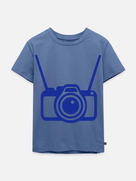 Kamera - Kinder Premium Bio T-Shirt - Taubenblau