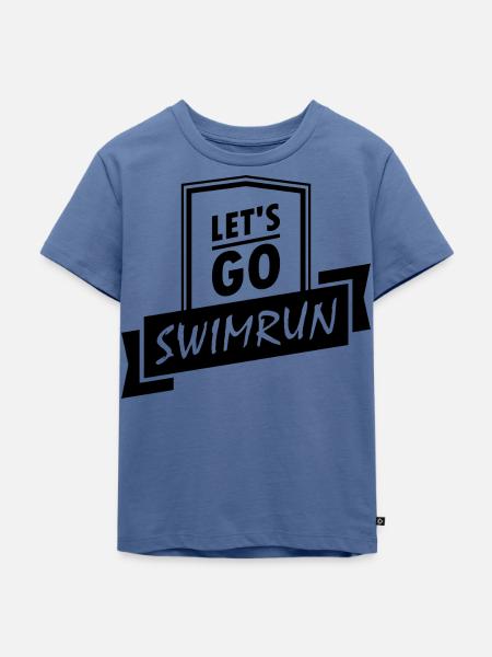 Lass s GO Swimrun - Kinder Premium Bio T-Shirt - Taubenblau