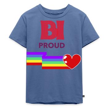 BI Stolzer Stolz - Kinder Premium Bio T-Shirt - Taubenblau - Vorne - Mikhail (115cm)