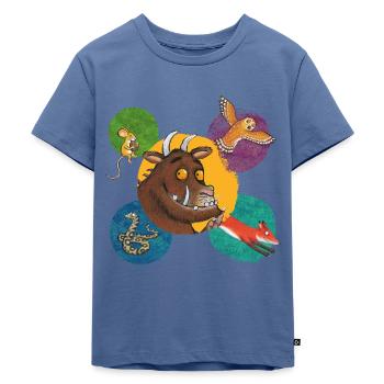 Der Grüffelo Freunde Kachel - Kinder Premium Bio T-Shirt - Taubenblau - Vorne - Mikhail (115cm)