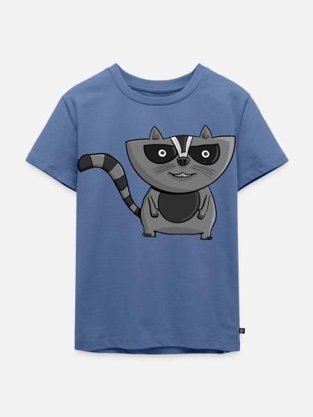 Intensiver Waschbär - Kinder Premium Bio T-Shirt - Taubenblau
