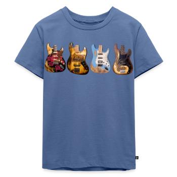 Vier Gitarren - Kinder Premium Bio T-Shirt - Taubenblau - Vorne - Mikhail (115cm)