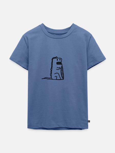 Dino - Kinder Premium Bio T-Shirt - Taubenblau