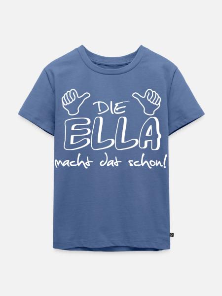 ella - Kinder Premium Bio T-Shirt - Taubenblau