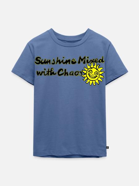 Sonnenschein gemischt mit Chaos - Kinder Premium Bio T-Shirt - Taubenblau