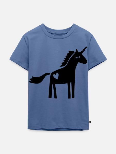 Einhorn Scherenschnitt - Kinder Premium Bio T-Shirt - Taubenblau