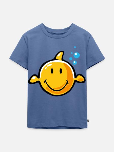 Smiley Fish - Kinder Premium Bio T-Shirt - Taubenblau