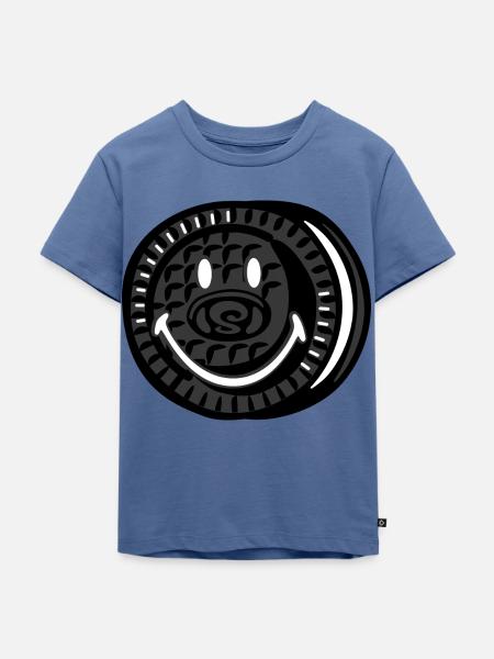 Smiley Oreo - Kinder Premium Bio T-Shirt - Taubenblau