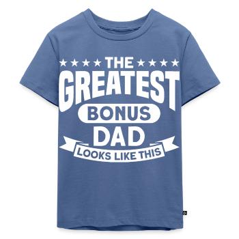 Bonus Vater Stiefpapa Bonus Papa Geschenk - Kinder Premium Bio T-Shirt - Taubenblau - Vorne - Mikhail (115cm)