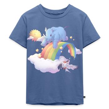 Das Einhorn - Kinder Premium Bio T-Shirt - Taubenblau - Vorne - Mikhail (115cm)