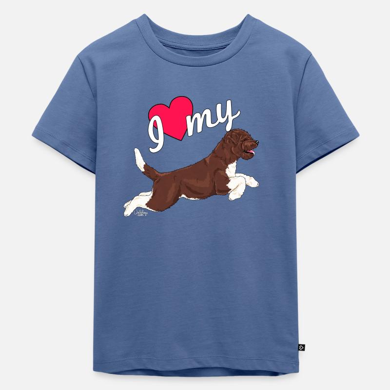 lagottolove2 - Kinder Premium Bio T-Shirt - Taubenblau
