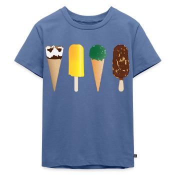 Eis - Kinder Premium Bio T-Shirt - Taubenblau - Vorne - Mikhail (115cm)