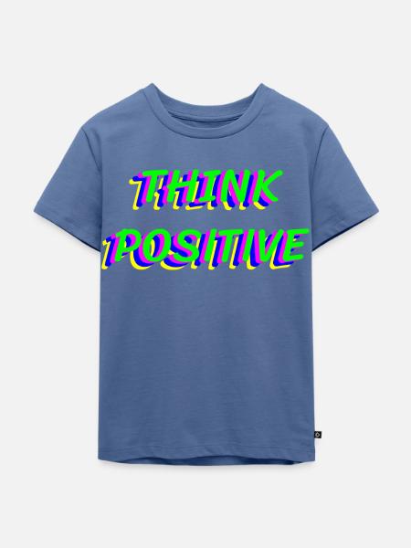 Think Positive - Kinder Premium Bio T-Shirt - Taubenblau