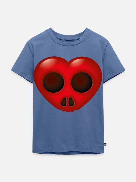 Smiley Heart Skill - Kinder Premium Bio T-Shirt - Taubenblau