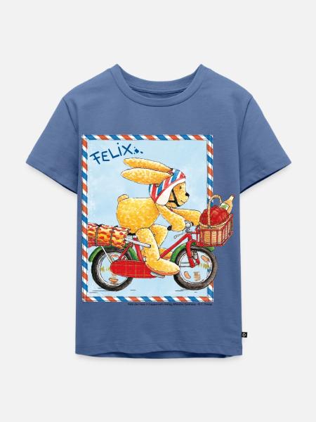 Felix der Hase Fahrradausflug - Kinder Premium Bio T-Shirt - Taubenblau