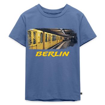 Berlin U Bahn - Souvenir - Kinder Premium Bio T-Shirt - Taubenblau - Vorne - Mikhail (115cm)